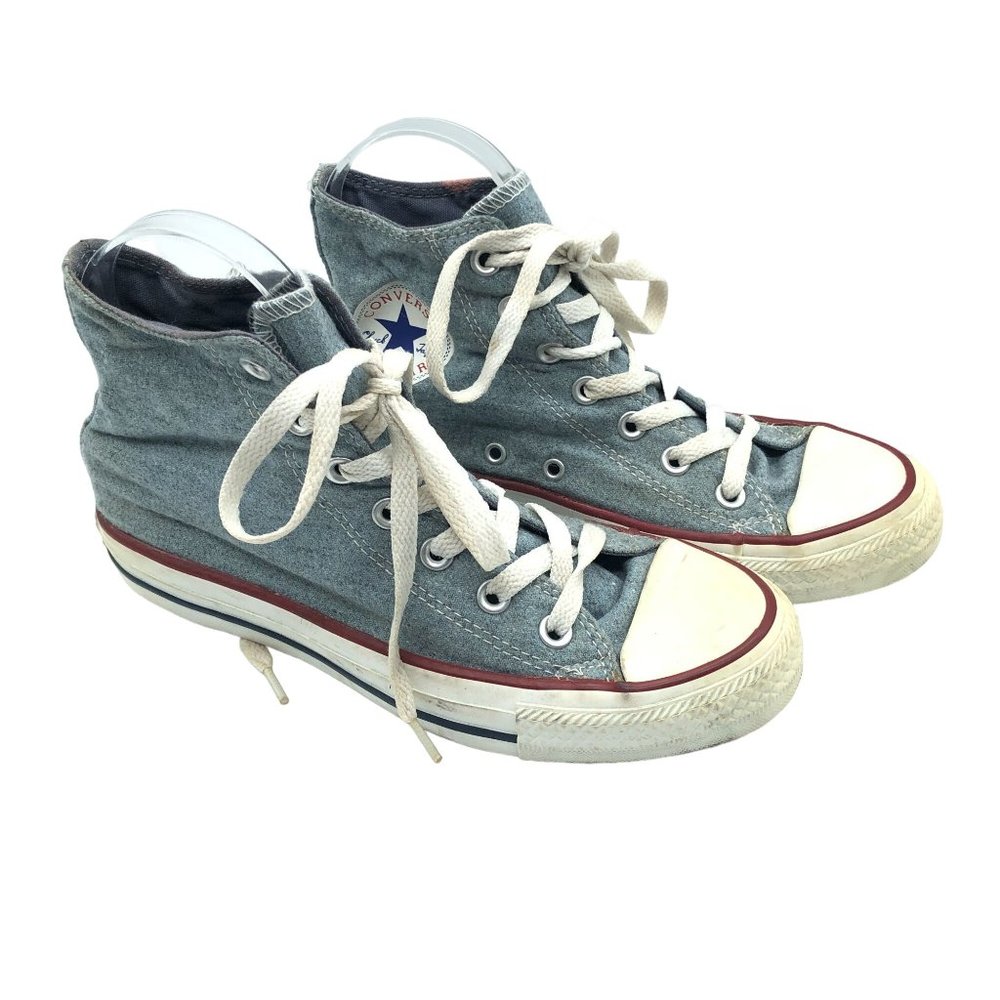 Converse Hi Top Sneakers Felt Lace Up Blue Gray Womens 7